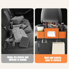 Arenzza multifunctional car seat rear storage box installed in a vehicle, designed to organize and maximize rear seat space.