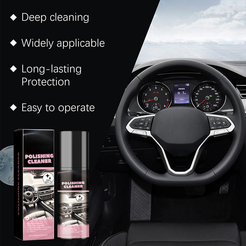 Arenzza 100ml car interior cleaner spray for vehicle dashboards, seats, and surfaces, in a compact bottle with a spray nozzle.