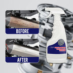 Arenzza rust remover for steel and iron, highly concentrated car accessory with orange liquid in a container.