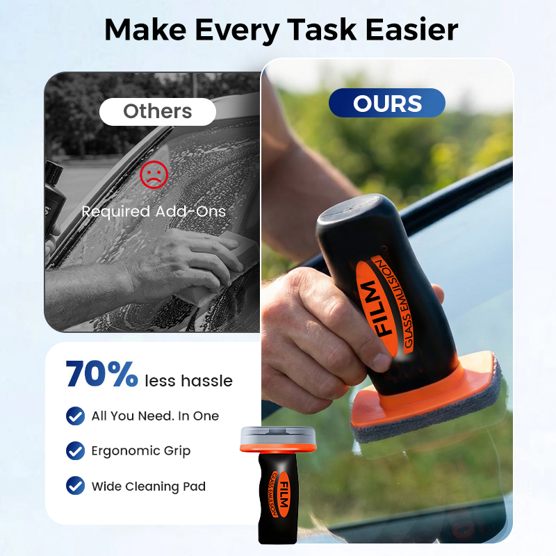 Arenzza 2026 Handheld Glass Oil-Film Remover for car accessories, showing the compact tool used for cleaning vehicle glass surfaces.