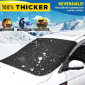 Arenzza 2025 upgraded car windshield magnetic snow cover on a vehicle, designed to protect against snow and ice.