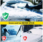 Arenzza 2025 upgraded car windshield magnetic snow cover on a vehicle, designed to protect against snow and ice during winter.
