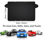 Arenzza 2025 upgraded car windshield magnetic snow cover on a vehicle, protecting against snow and ice during winter.