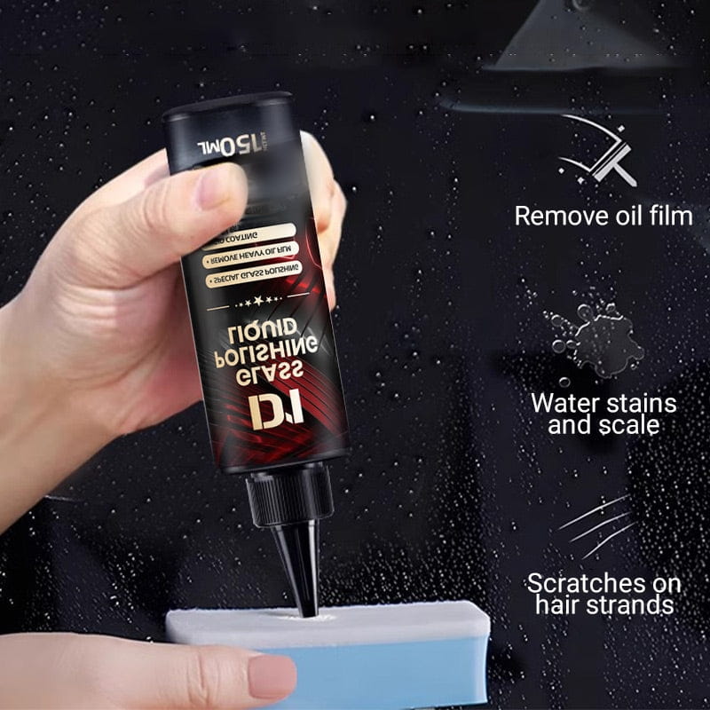 Arenzza auto glass scratch care polishing fluid bottle for car accessories, designed to remove scratches and enhance glass clarity.