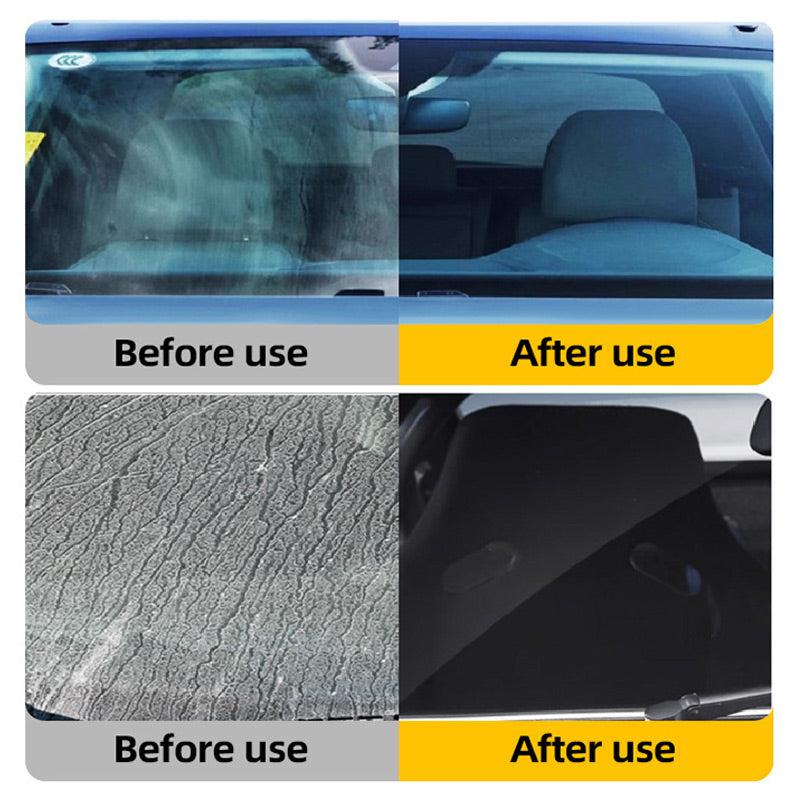 Arenzza auto glass scratch care polishing fluid in a bottle, designed for car accessories to remove scratches and restore clarity.