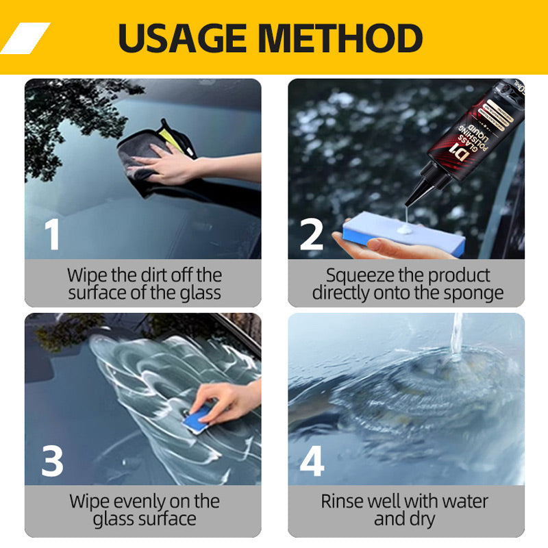 Arenzza auto glass scratch care polishing fluid bottle for car accessories, used for removing scratches from vehicle windows.