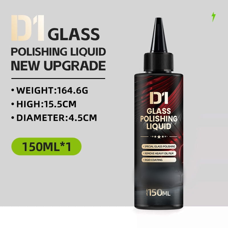 Arenzza auto glass scratch care polishing fluid in a clear bottle, designed for car accessories and glass scratch removal.