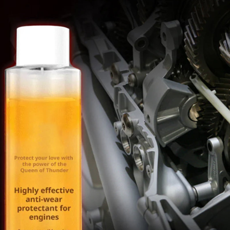 Arenzza engine anti-wear protectant bottle for car accessories, showing the product label and packaging.