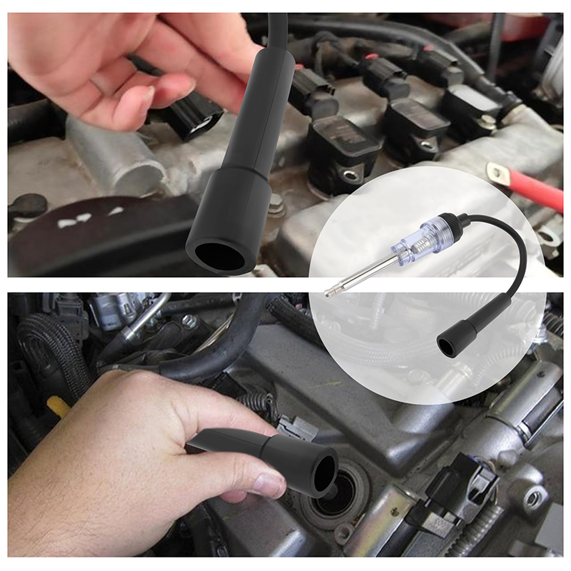 Arenzza automotive spark plug coil ignition tester for car accessories, showing the device and testing components.