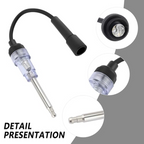 Arenzza automotive spark plug coil ignition tester connected to a car engine, demonstrating ignition system testing for vehicle maintenance.