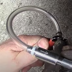 Arenzza brake bleeder hose with one way check valve for car brake fluid bleeding, flexible rubber hose with connector fittings.