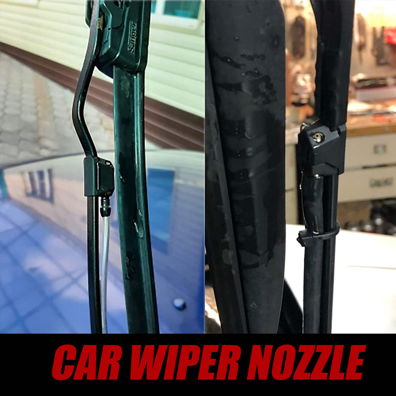Arenzza car wiper nozzle for windshield, close-up view showing sleek design and fitting details, part of car accessories collection.