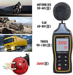 Aarenzza 300DB train horn for trucks, black metal car accessory with mounting hardware, designed for loud, attention-grabbing sound.