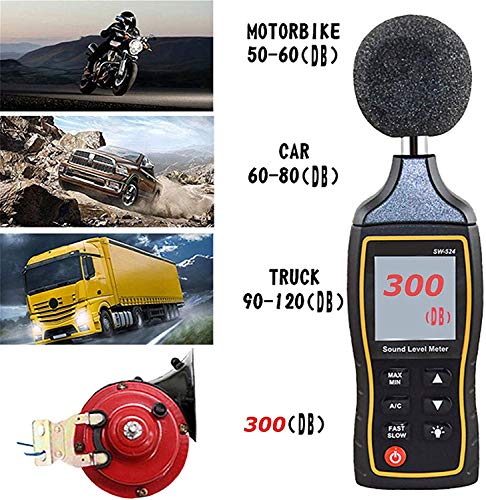 Aarenzza 300DB train horn for trucks, black metal car accessory with mounting hardware, designed for loud, attention-grabbing sound.