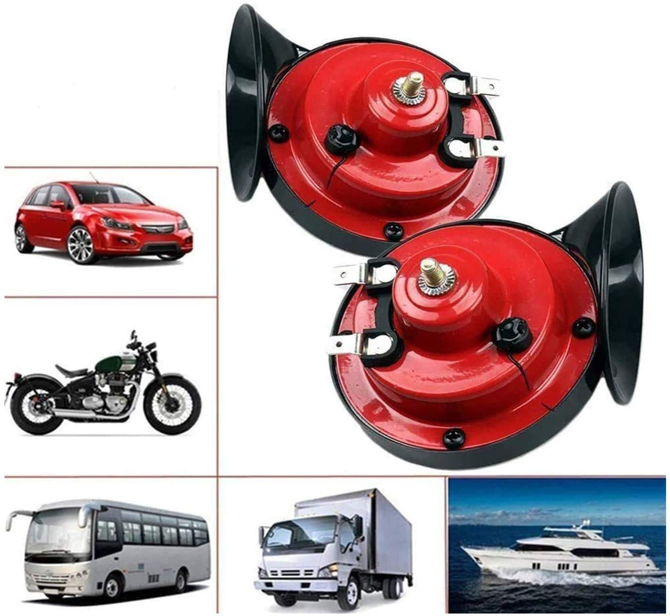 Arenzza 300DB train horn for trucks, black metal car accessory with mounting hardware, designed for loud, attention-grabbing sound.