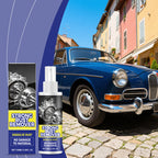 Arenzza multipurpose rust treatment for cars, small bottle in a car repair setting, designed to prevent rust and corrosion.