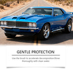 Arenzza multipurpose rust treatment for cars, shown in a bottle with automotive rust prevention benefits and application tools.