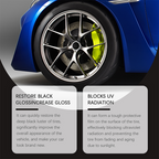 Arenzza powerful wheel cleaning and refurbish wax for car accessories, featuring a sleek black container with branding.
