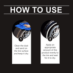 Arenzza powerful wheel cleaning and refurbish wax for cars, shown in a bottle with a car wheel in the background.