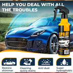 Arenzza 3-in-1 SiO₂ Ceramic Quick Coat Spray for cars, showing the spray bottle and a shiny, protected car surface.