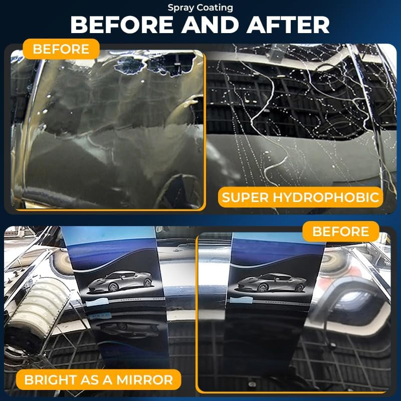 Arenzza 3‑in‑1 SiO₂ Ceramic Quick Coat Spray bottle and spray nozzle for waterless car wash, gloss, and rain beading protection.
