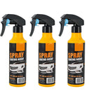 Arenzza 3-in-1 SiO₂ Ceramic Quick Coat Spray for cars, showing spray bottle with glossy car surface and water beading shine.