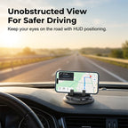Arenzza 2-in-1 car phone holder and parking number plate with 360° rotation attached to a vehicle dashboard.