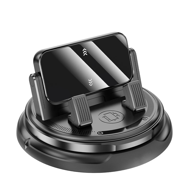 Arenzza 2-in-1 car phone holder and parking number plate with 360° rotation and heavy-duty case fit, mounted in a vehicle.