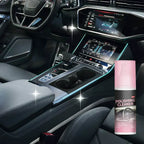 Arenzza car interior polish cleaner bottle with a clean, shiny car dashboard and interior surfaces in the background.