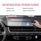 Arenzza car interior polish cleaner bottle with spray nozzle, designed for deep cleaning and restoring shine to vehicle interiors.