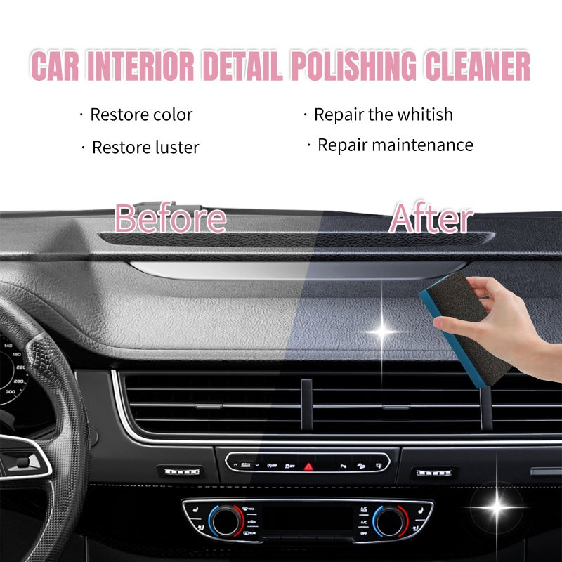 Arenzza car interior polish cleaner bottle with spray nozzle, designed for deep cleaning and restoring shine to vehicle interiors.