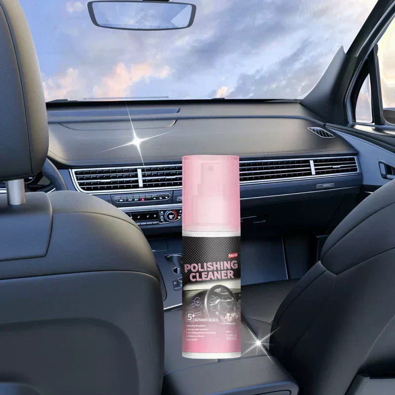 Arenzza car interior polish cleaner bottle, showcasing deep cleaning and shine restoration for car accessories in a non-toxic formula.