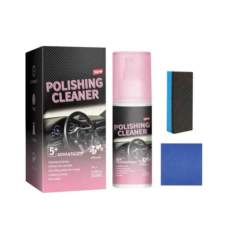 Arenzza car interior polish cleaner bottle, designed for deep cleaning and restoring shine to car interiors, non-toxic formula.