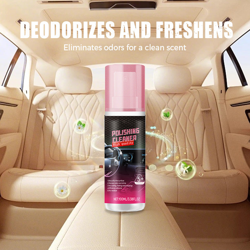 Arenzza car interior polisher bottle showing shine and protection for car dashboards and surfaces, ideal for car accessories.