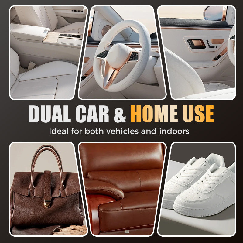Arenzza car interior polisher bottle with label showing shine and protection features for vehicle interior cleaning.
