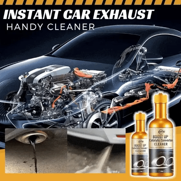 Arenzza Catalytic Converter Cleaner bottle for car accessories, showing the product label and packaging.