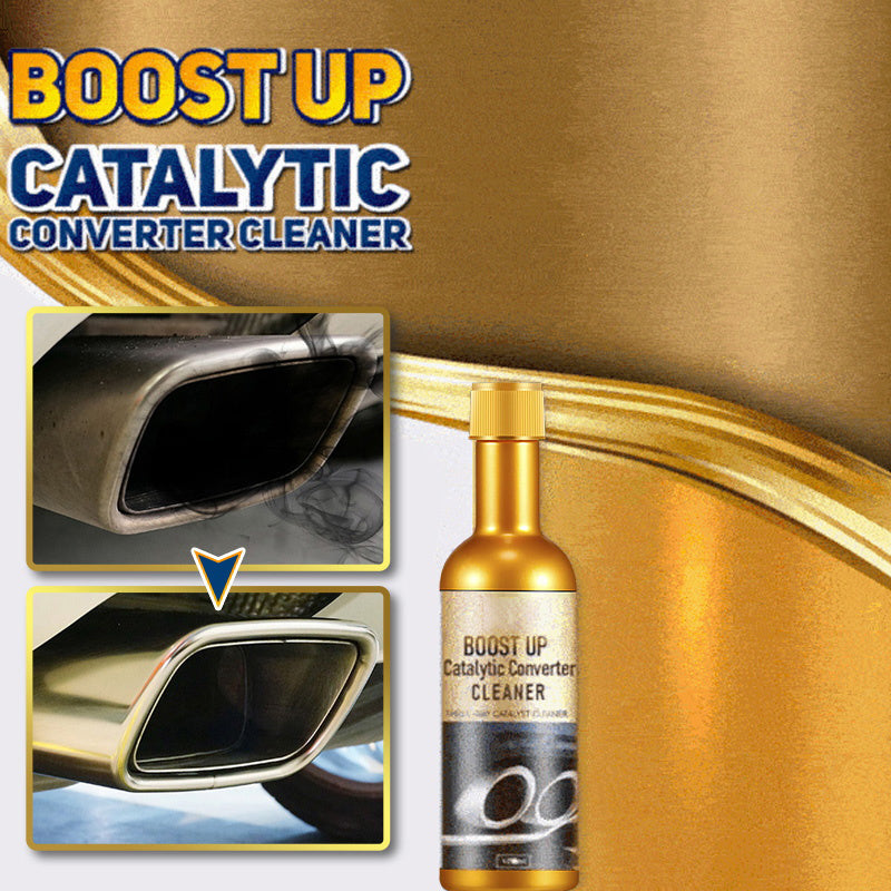 Arenzza Catalytic Converter Cleaner car accessory in a spray bottle for cleaning vehicle exhaust systems.