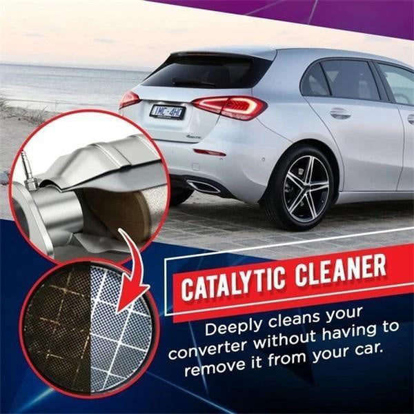 Arenzza catalytic converter cleaner bottle for car accessories, with product label and nozzle visible on a plain background.