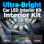 Arenzza 20-piece LED car lighting kit with roof, parking, reading, license plate, and interior lights for vehicle illumination.