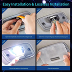 Arenzza 42-piece LED car interior lighting set with bright lights, plug-and-play design, installed inside a vehicle cabin.