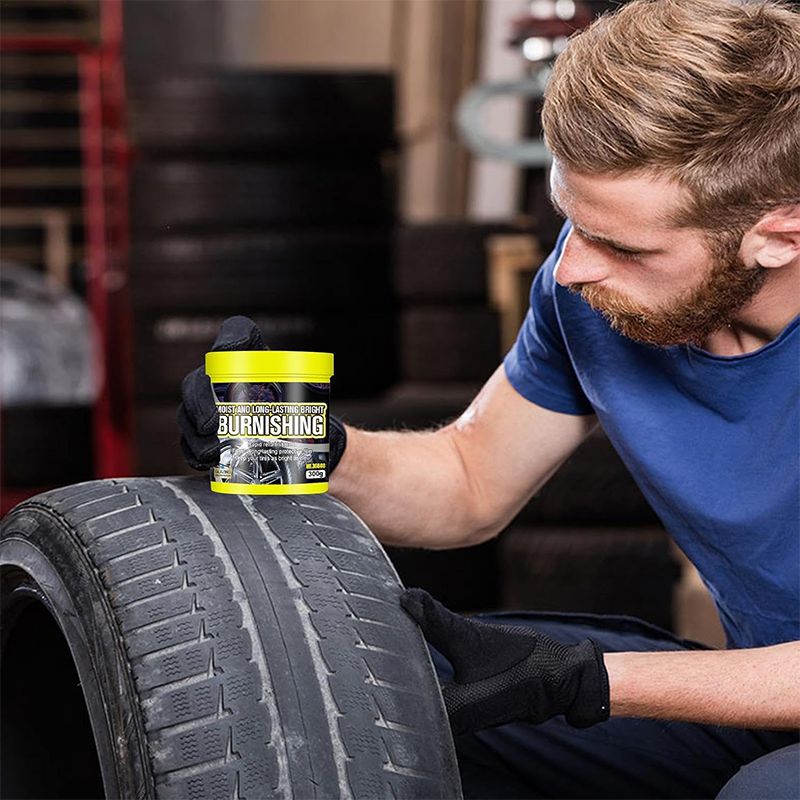 Arenzza Tire Maintenance and Coating Paste in a container, car accessories for tire care and protection.