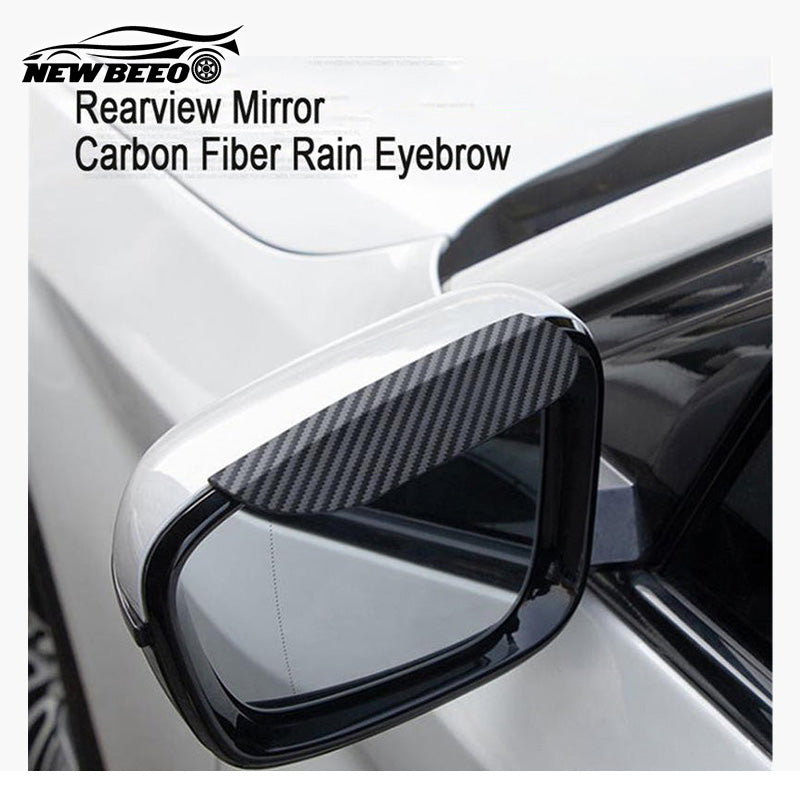 Arenzza carbon fiber rain eyebrow car accessory, sleek black rain guard for vehicle protection and style.