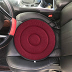 Arenzza 360° rotating car seat cushion, a black ergonomic accessory designed for comfort and support during driving.