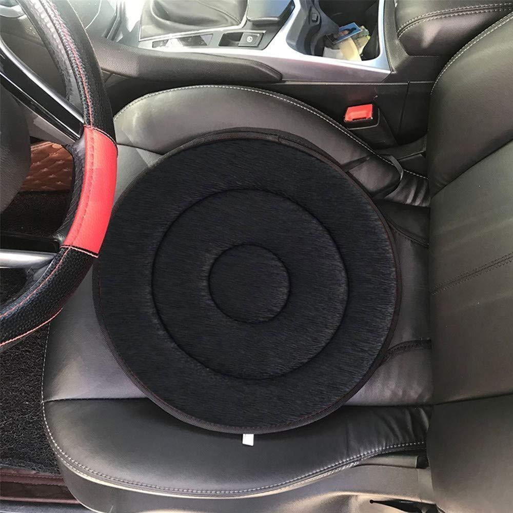 Arenzza 2026 Hot Sale 360° rotating car seat cushion, black ergonomic car accessory with textured surface for comfort and support.