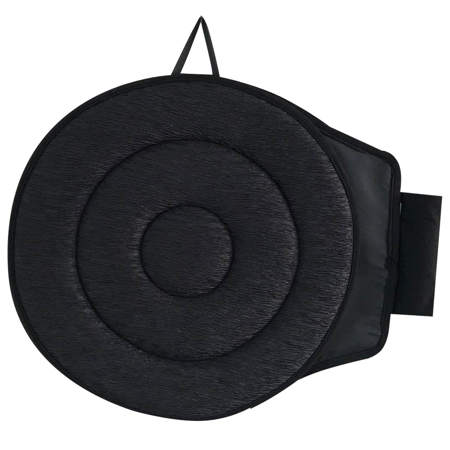 Arenzza 2026 Hot Sale 360° rotating car seat cushion, a black ergonomic car accessory with a textured surface for comfort.