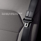 Arenzza Universal Comfort Auto Car Seat Belt Adjuster attached to a car seat belt for improved comfort and fit.