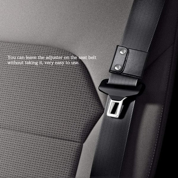 Arenzza Universal Comfort Auto Car Seat Belt Adjuster attached to a car seat belt for improved comfort and fit.