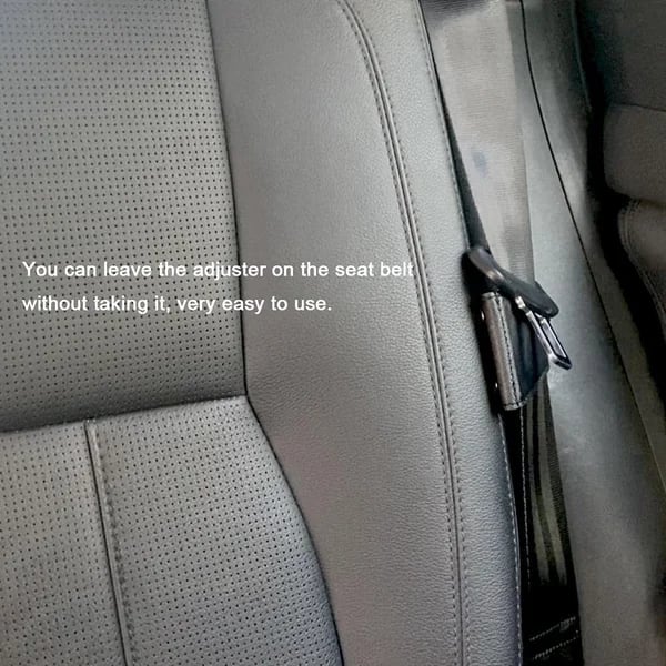 Arenzza Universal Comfort Auto Car Seat Belt Adjuster attached to a vehicle seat belt for improved comfort and fit.