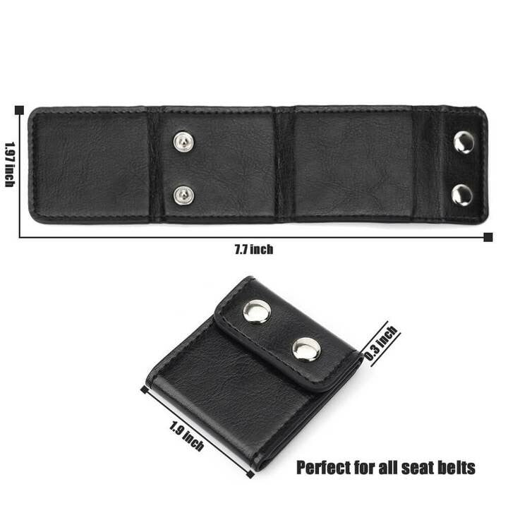 Arenzza Universal Comfort Auto Car Seat Belt Adjuster attached to a car seat belt for improved comfort and fit.