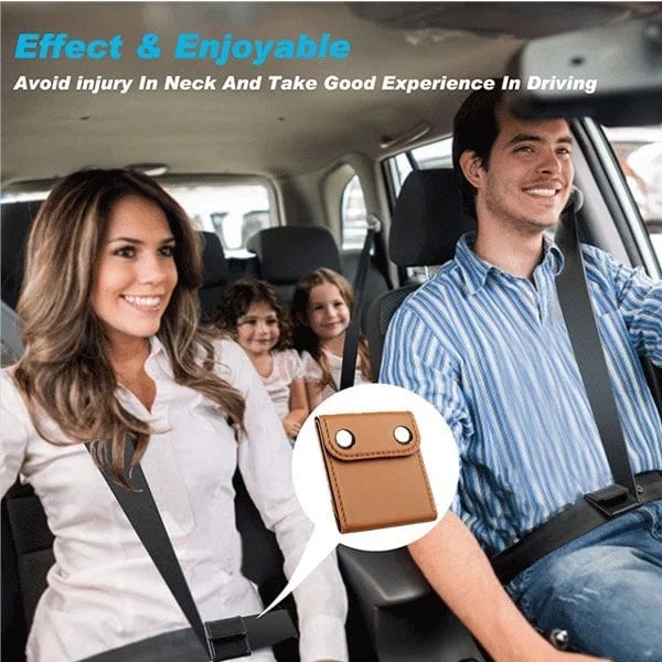 Arenzza Universal Comfort Auto Car Seat Belt Adjuster on a car seat belt for improved comfort and fit.